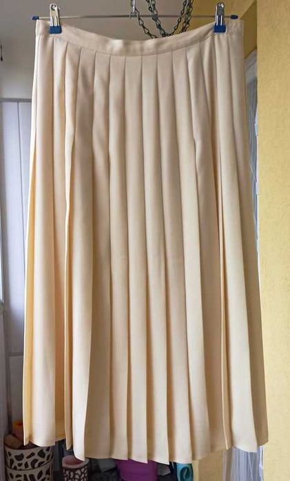 Elegancka pastelowa żółta spódnica plisowana vintage Windsmoor