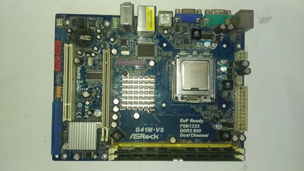 Материнская плата ASRock G41M-VS на 775 socket+процессор+память