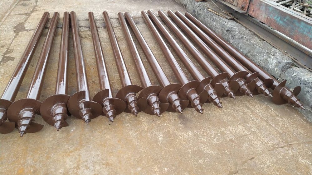 Винтовые сваи, геошуруп, винтовой фундамент, монтаж, гвинтові палі,