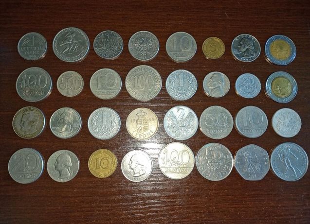 Stare kolekcjonerskie monety 32 sztuki