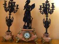 Каминные часы с канделябрами. 1870-1890 год. Франция