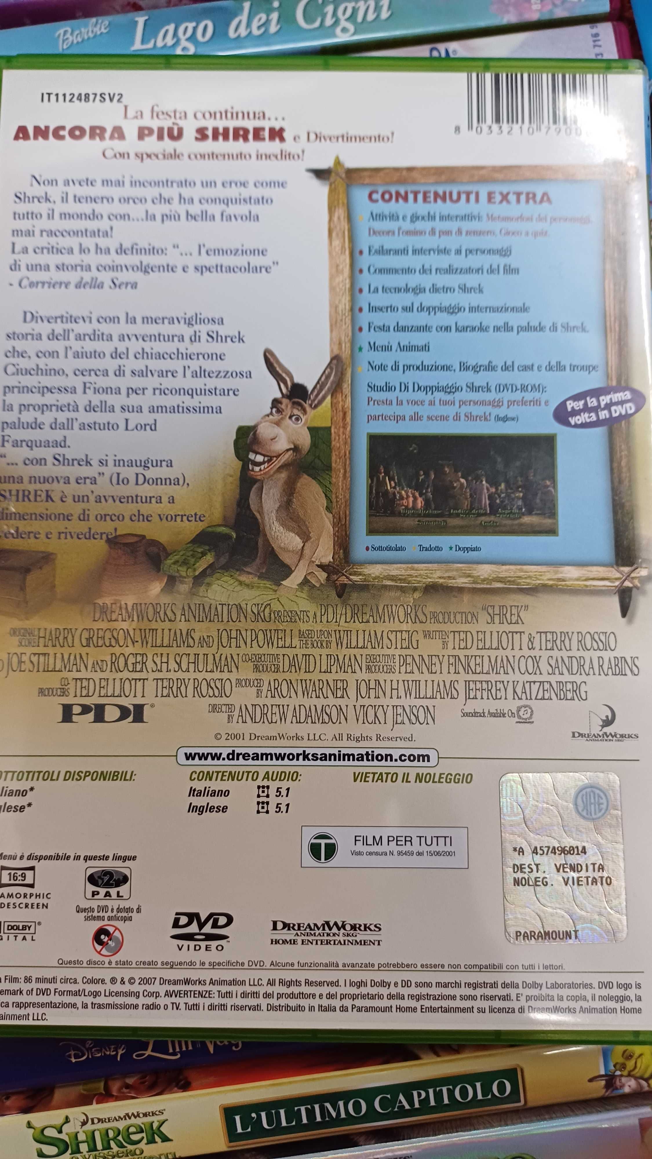 DVD Shrek, po włosku i po angielsku, bez polskiego