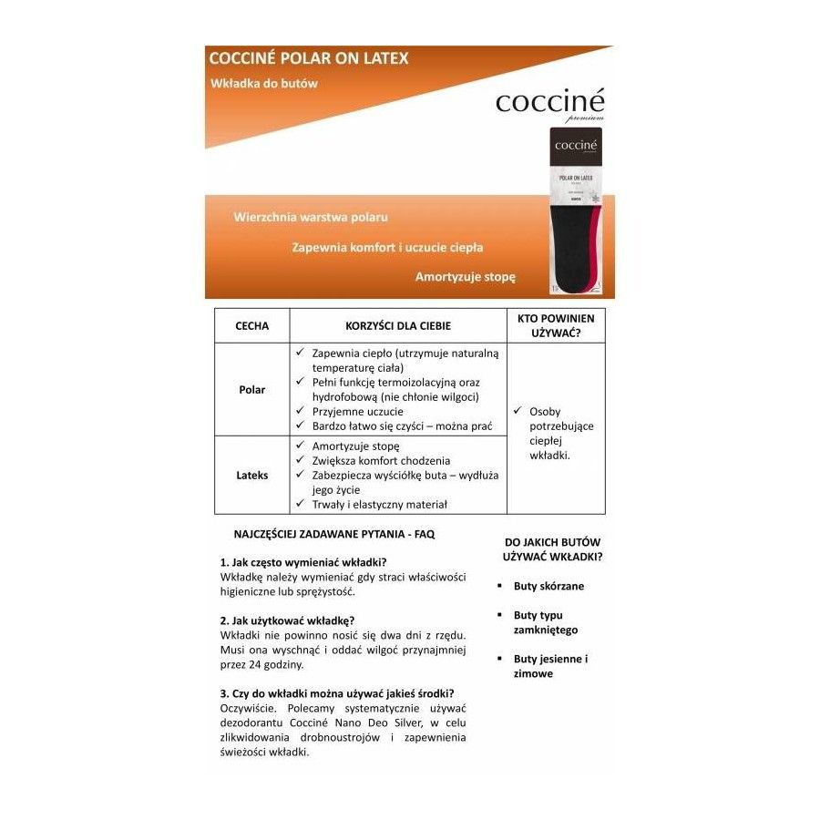 r. 37 - zimowe wkładki do butów polar on latex