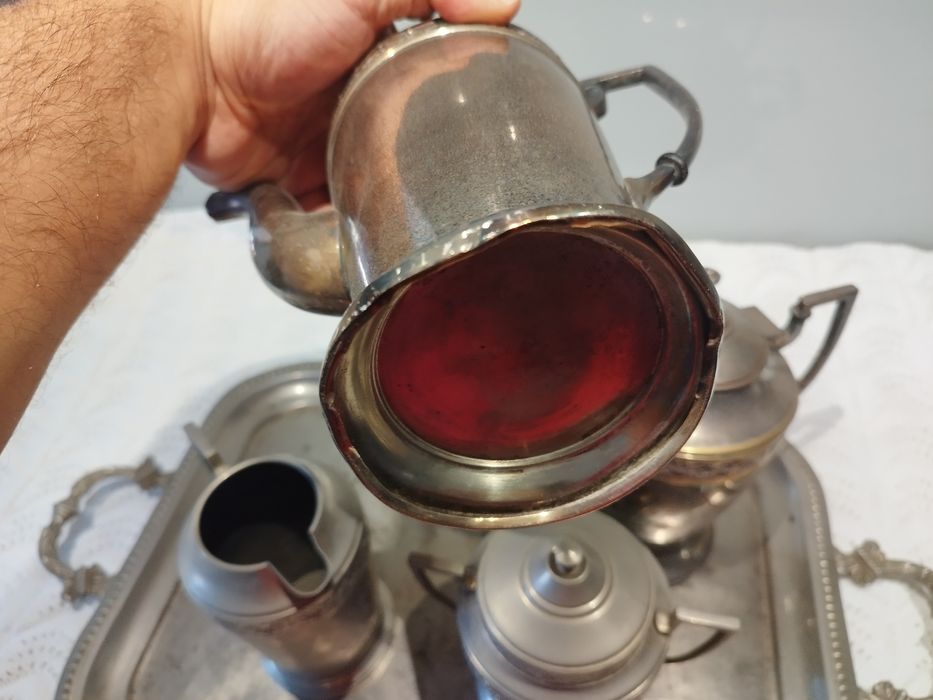 Conjunto de chá/café em estanho