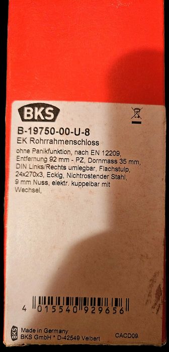 Zamek elektryczny BKS B 19750. 00-U-8