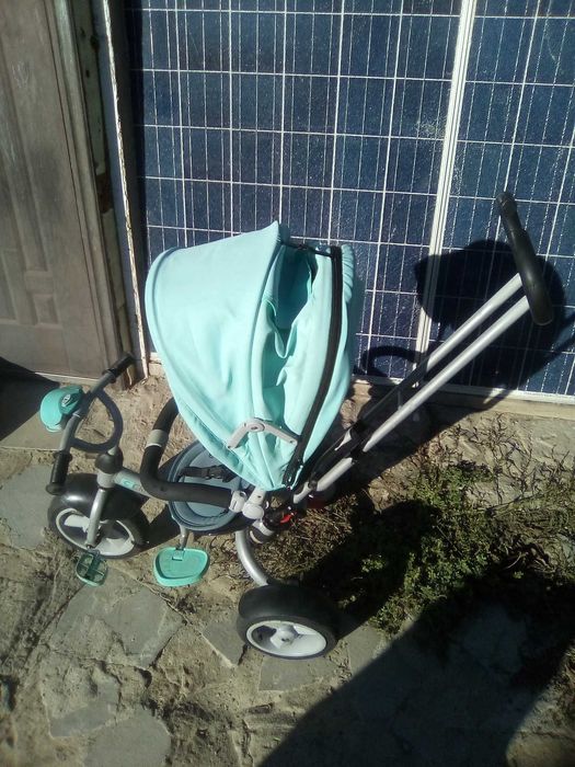 Коляска велосипед детский с родительской ручкой