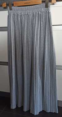 Spódnica maxi dresowa szara plisowana długa na gumkę