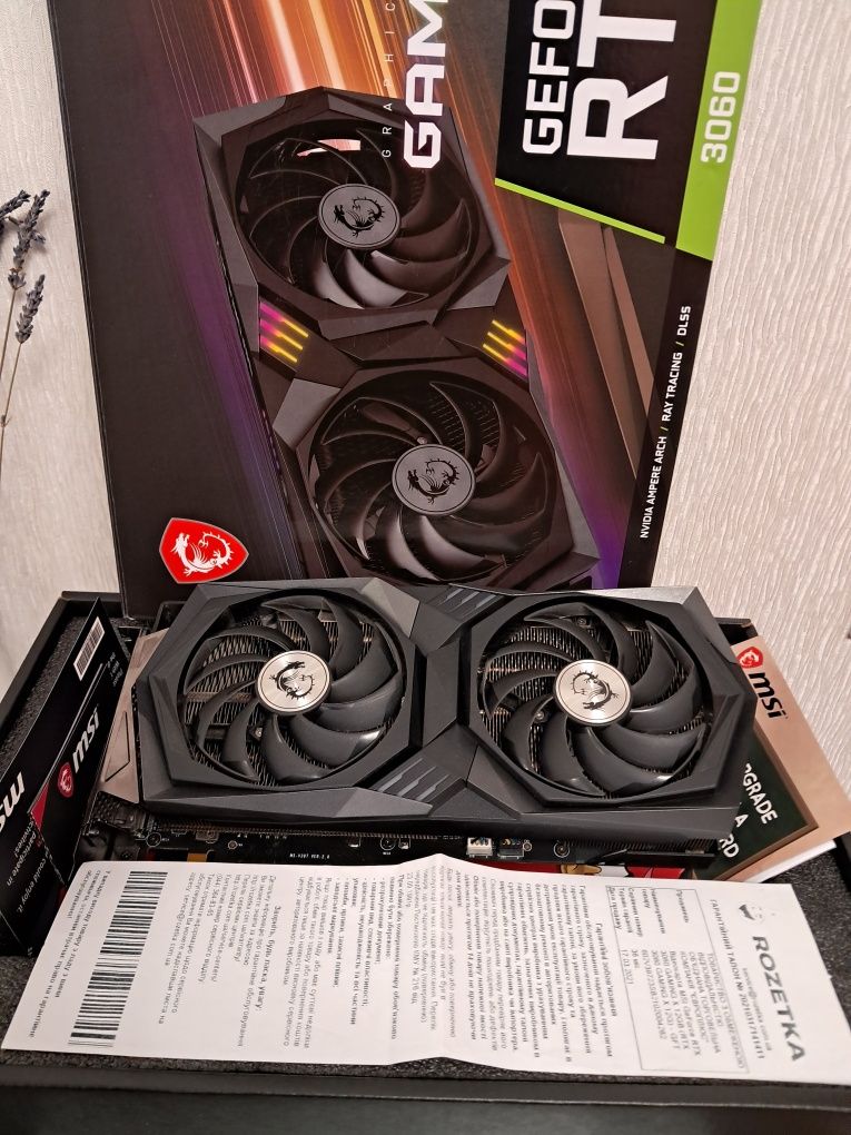 Видеокарта ASUS STRIX RTX 3060 Ti GAMING КАК НОВАЯ! пломба и другие