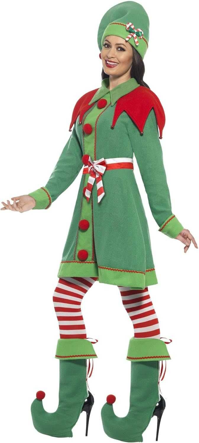 Smiffys Strój Przebranie Deluxe Miss Elf Zielony + Dodatki Rozm. S