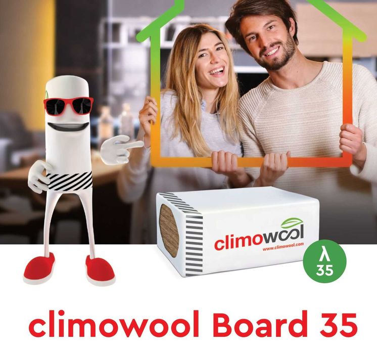 Climowool Board 035 płyty z wełny do profili C75 grubość 75mm 6m2