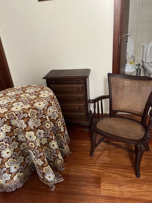 Conjunto sala de estar vintage, cadeira+mesa+armario de apoio