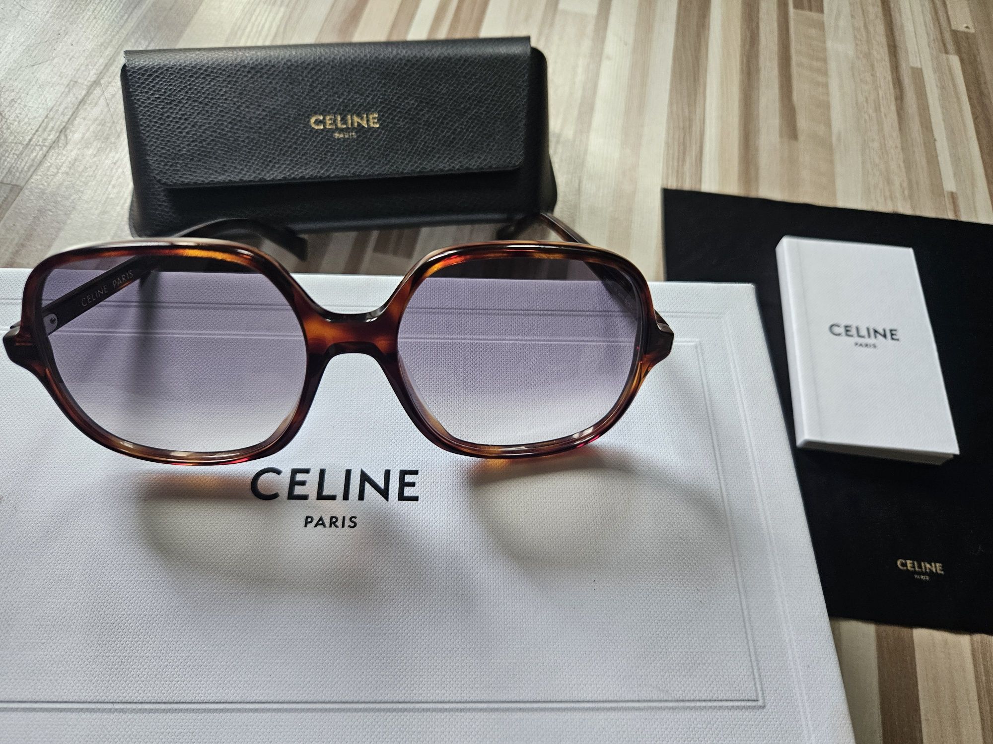 Brązowe Okulary przeciwsłoneczne Celine Paris