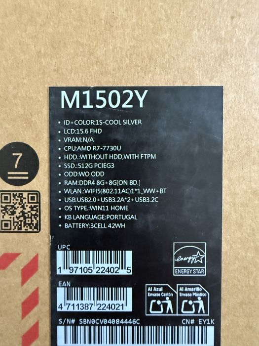 Portatil Asus Vivobook AMD Ryzen 7 16gb como novo com garantia