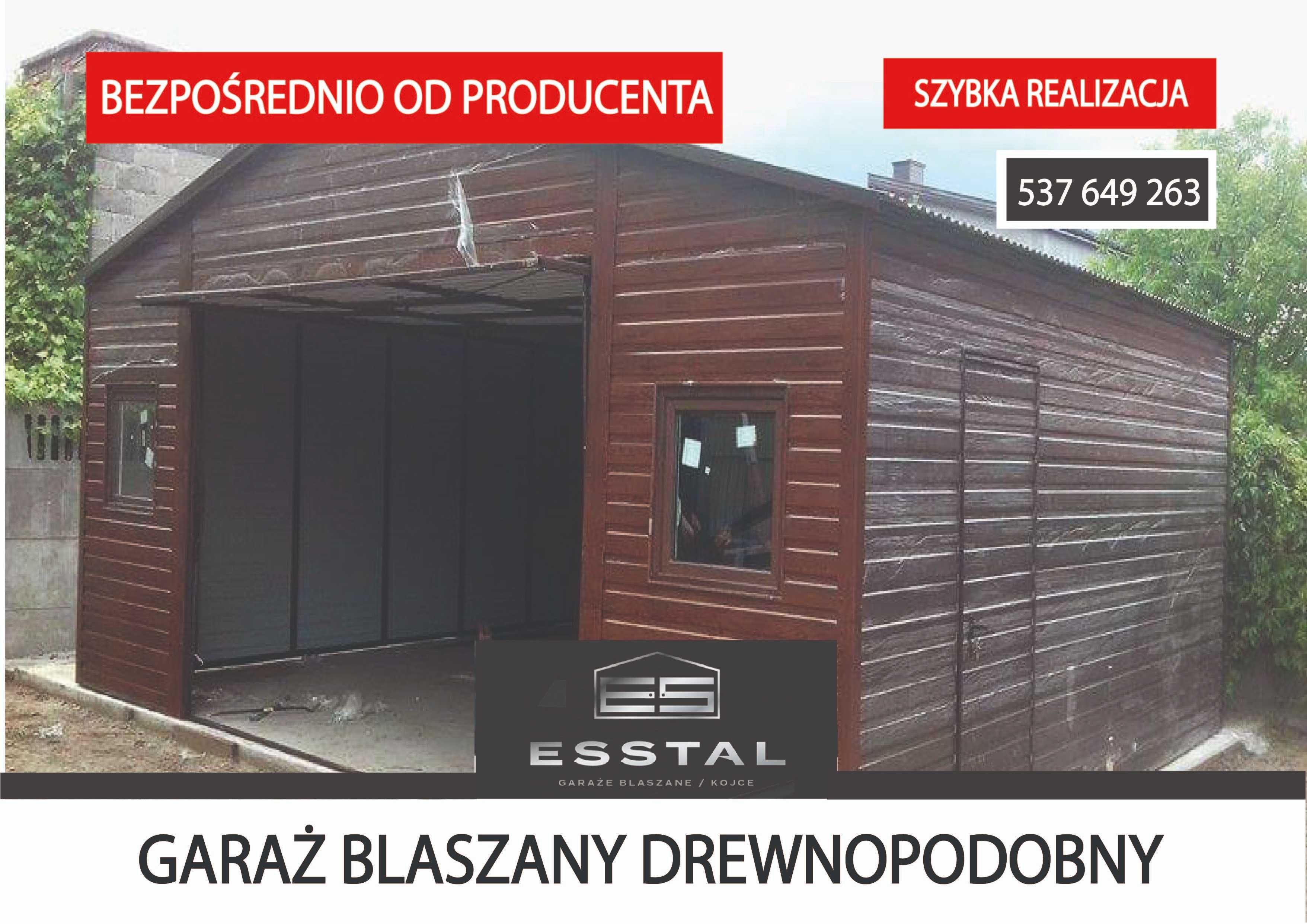 Garaż Blaszany Drewnopodobny -Garaże Blaszane - Hale , Wiaty - ESSTAL
