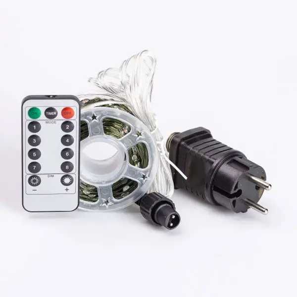 Гірлянда Роса нитка 500 LED 50 м з пультом від мережі зелена нитка