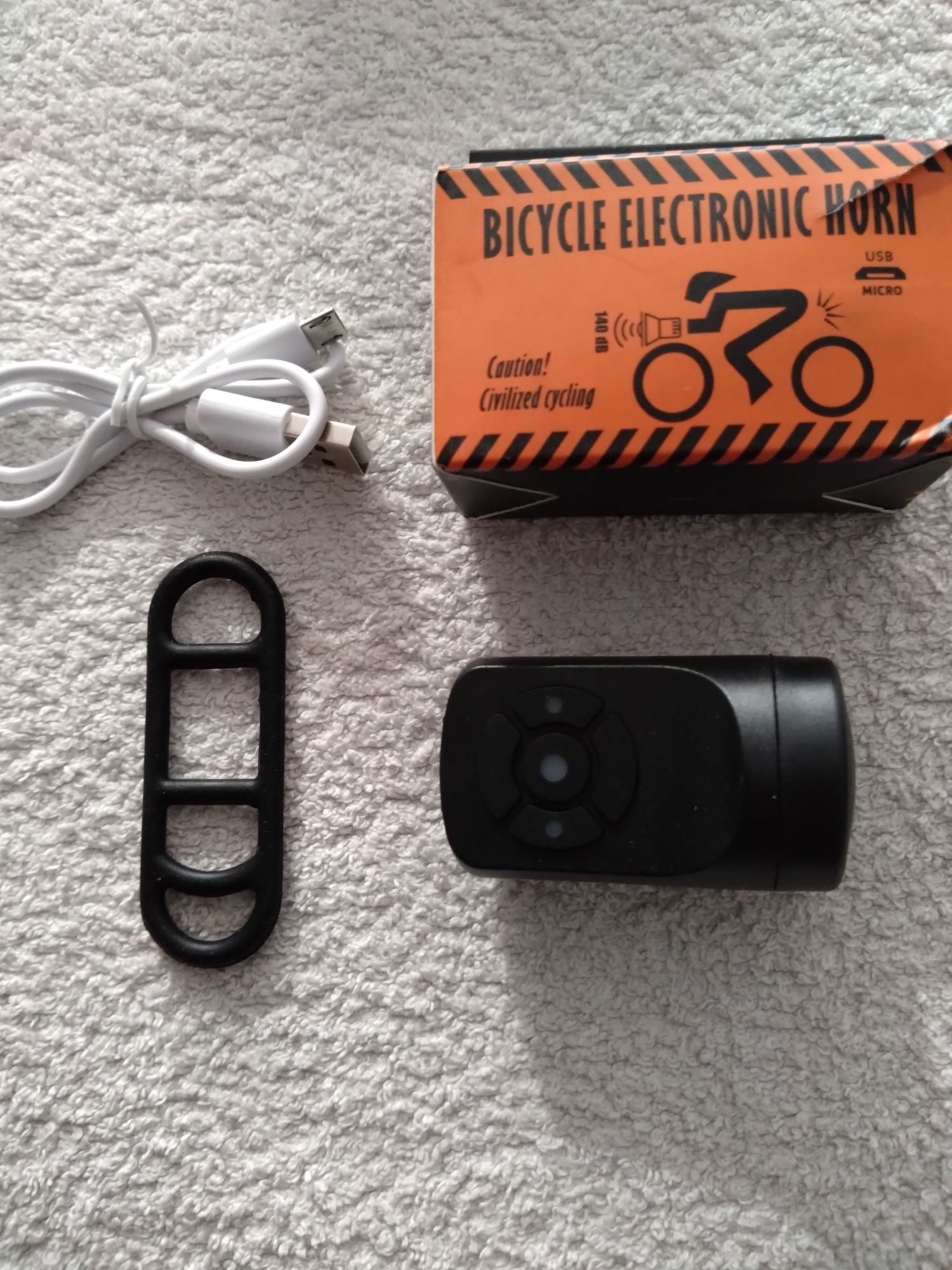BICYCLE HORN Dzwonek klakson elektroniczny USB do rower lub hulajnoga