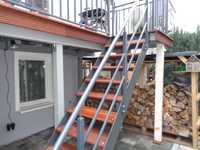 Schody zewnętrzne schody tarasowe schody balkonowe cynkowane malowane