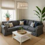 Narożnik sofa narożna IKEA EKTORP ciemny szary