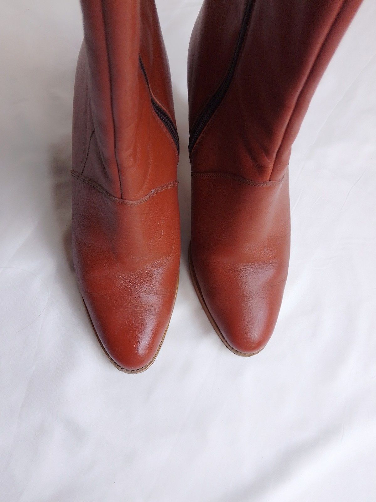 Krótkie skórzane vintage kozaki botki r 36