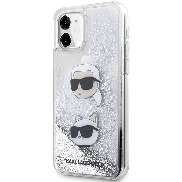 Etui Karl Lagerfeld Liquid Glitter do iPhone 11 / Xr 6,1" Silver