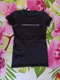 Nowa sukienka tunika M/L z napisem Tommy Hilfiger czarna, bawełna