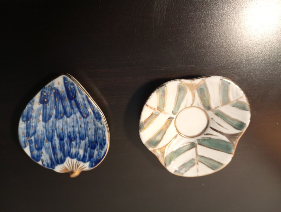 2 Pequenos pratos de porcelana decorativa vintage Portugal como novos!