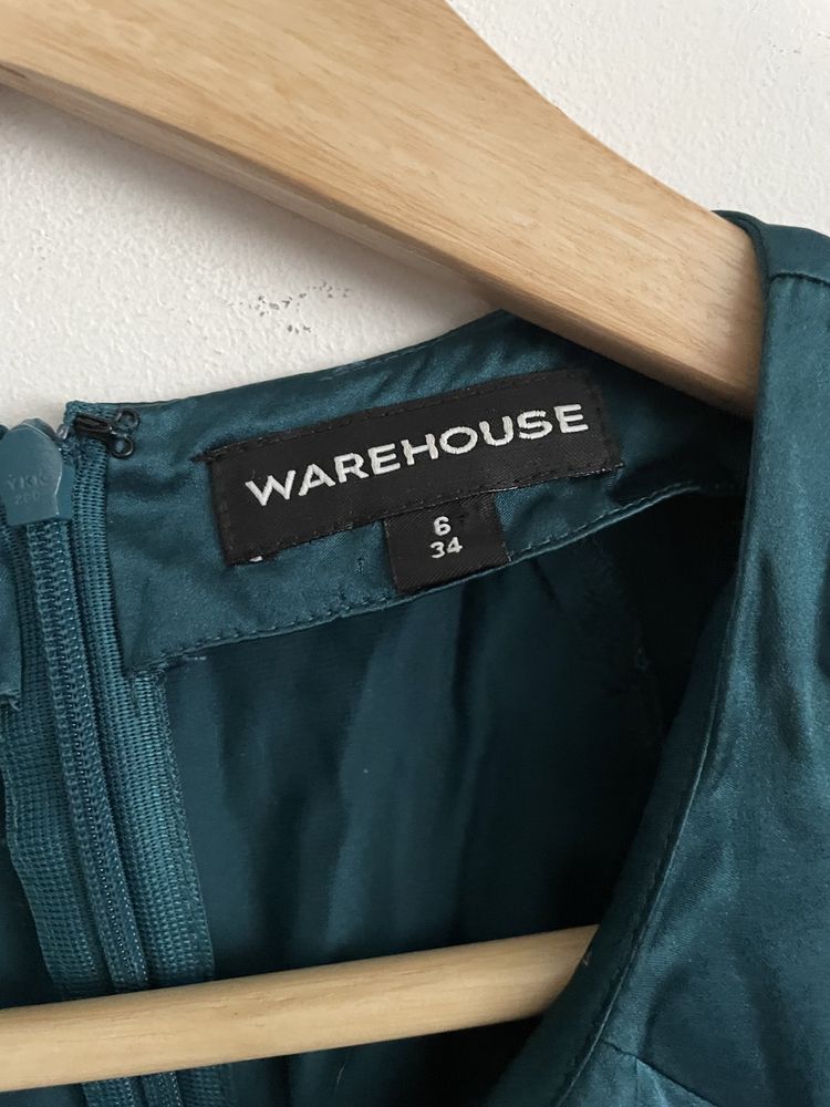 100% jedwab Pure Silk sukienka jedwabna butelkowa zielen Warehouse 34
