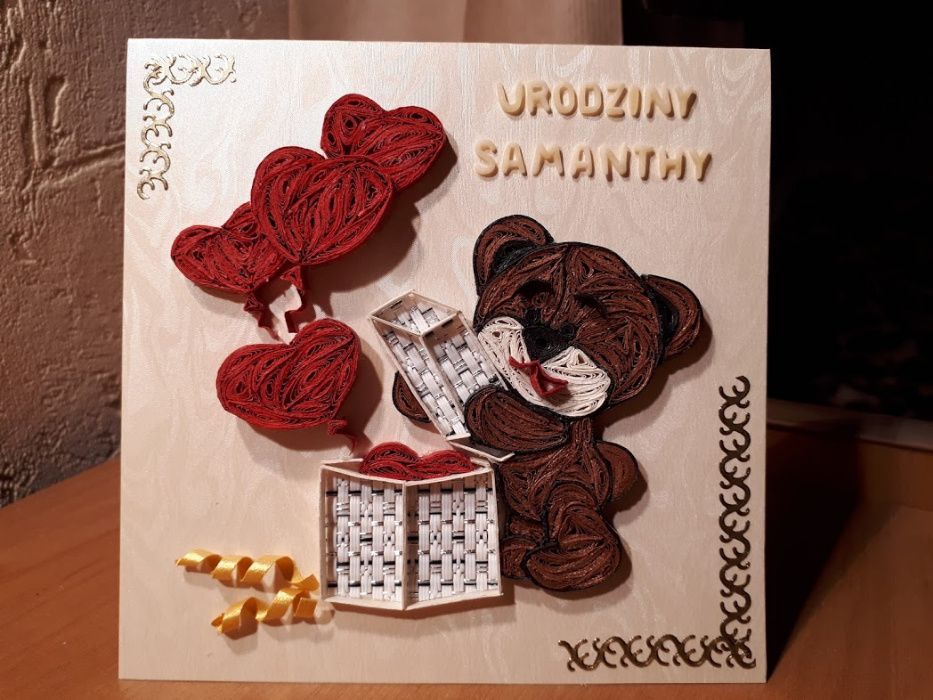 Kartki urodzinowe dla dzieci, ręcznie robione, quilling