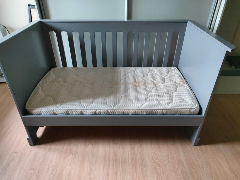 łóżeczko Ines Gray Łomianki łóżko Bellamy szare 140 90 materac gratisy