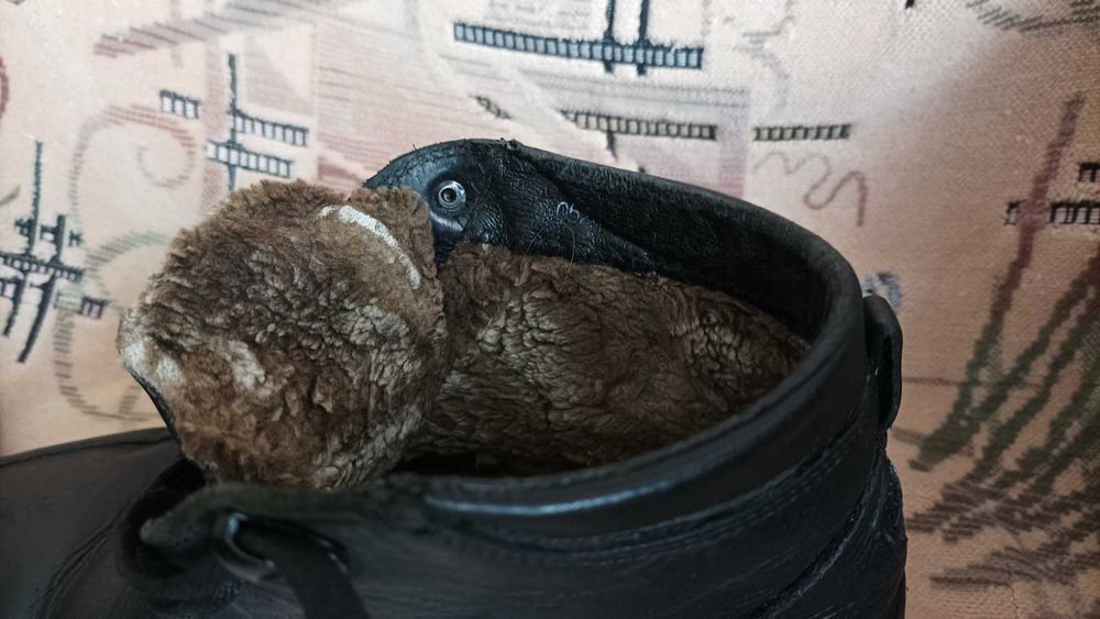 Мужские зимние кожаные ботинки