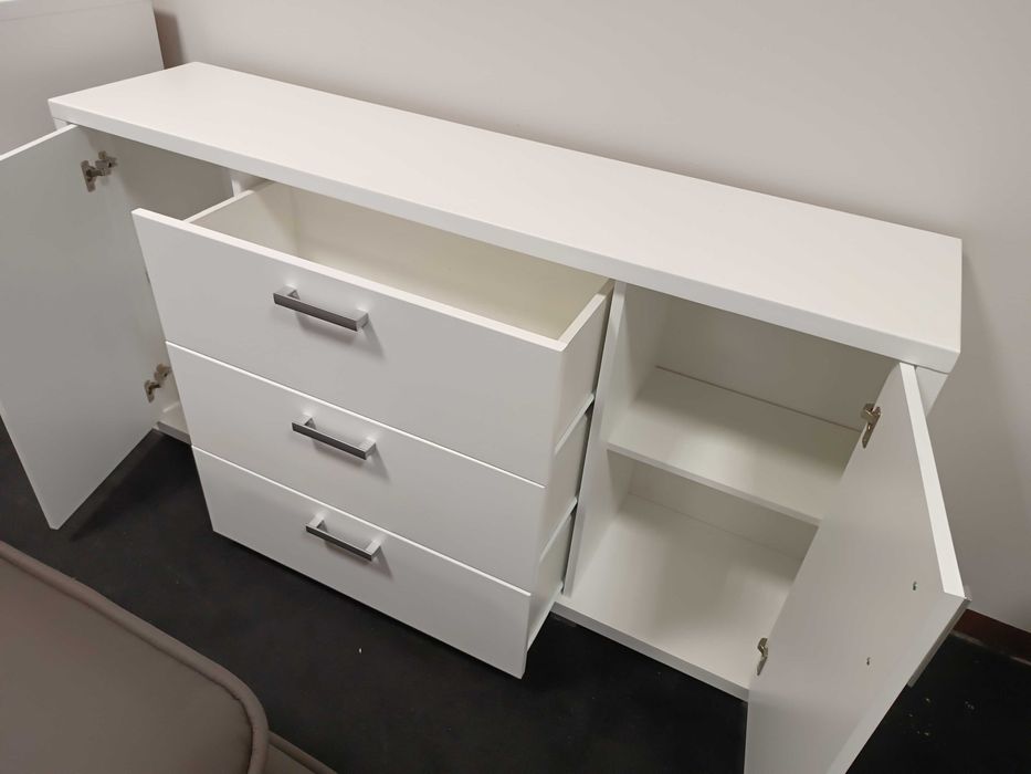 Nowa Komoda 165cm z Szufladami -BIAŁA, -50% OUTLET Meble Pyka OLESNO