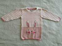 Sweter tunika sukienka w paski królik króliczek Primark 92 jak nowy