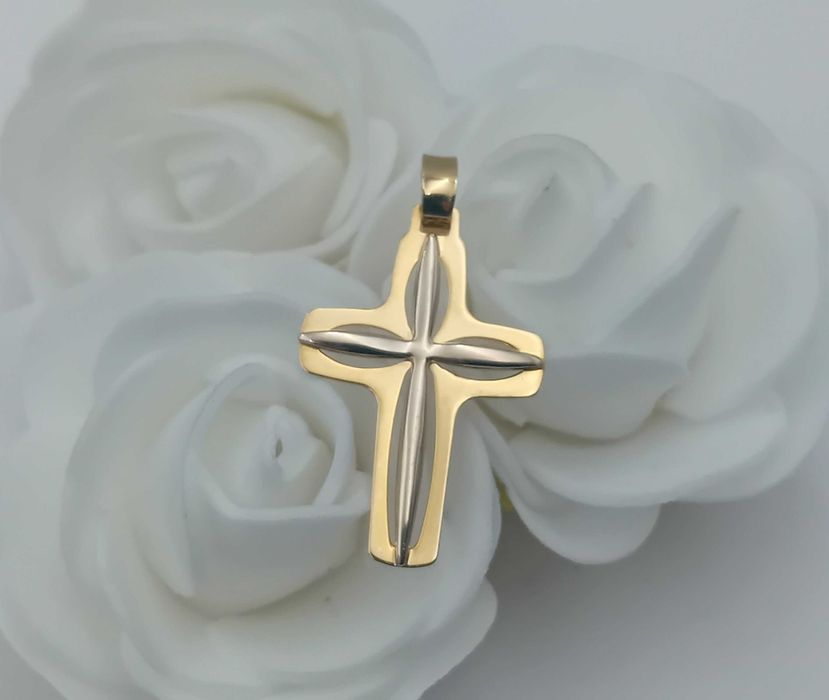 Złota Zawieszka Krzyż Krzyżyk próba 585 NOWA/ Fajne Okazje Radomsko