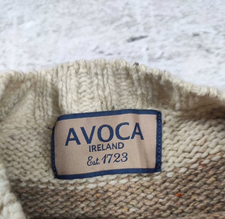 Sweter wełniany kaszmir Avoca Irleand paski jesienny r. M/L