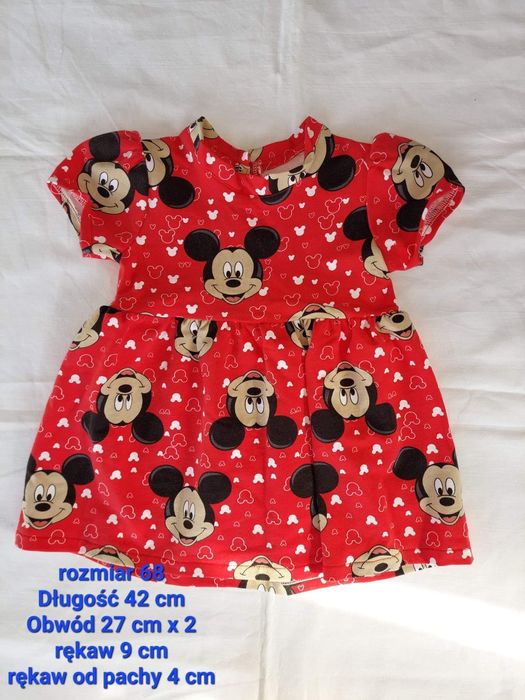 Sukienka w Myszka Miki czerwona r. 68