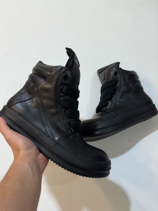 кеды Rick Owens Geobasket Jumbo Total Black Shoes 42 43