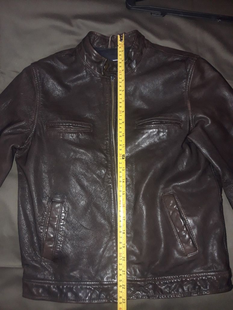 Фирменная кожаная куртка на мальчика  Massimo  Dutti