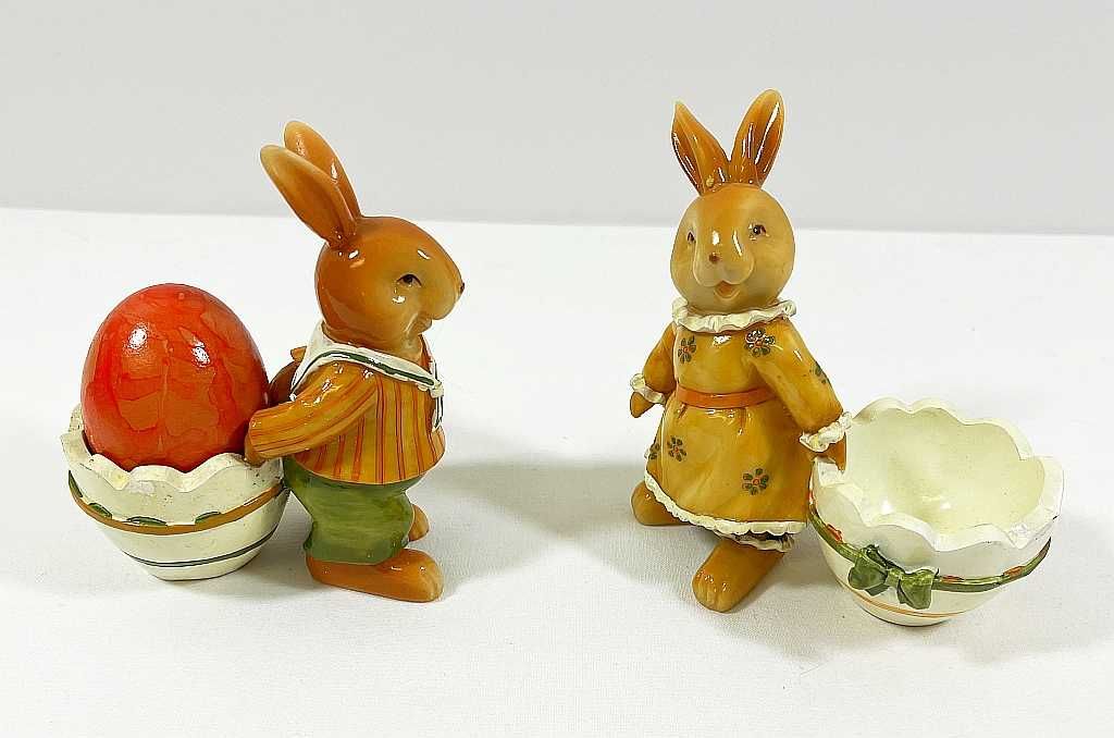 Kieliszki do jajek ceramiczne z króliczkami 2 sztuki Wielkanoc