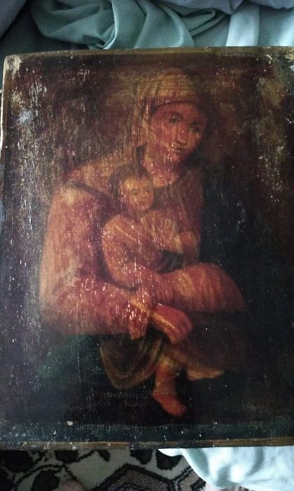 Obraz kobieta z dzieckiem; Ikona Matka Boża Eleusa, poł. XIX w.