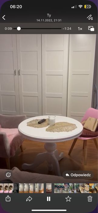 Stół biały okrągły