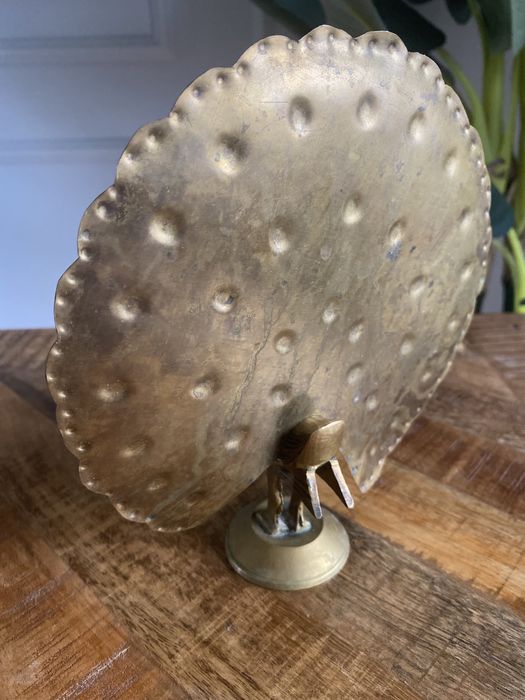 Kolorowy paw z mosiądzu vintage