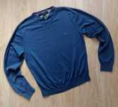 Tommy Hilfiger niebieski sweterek w serek L