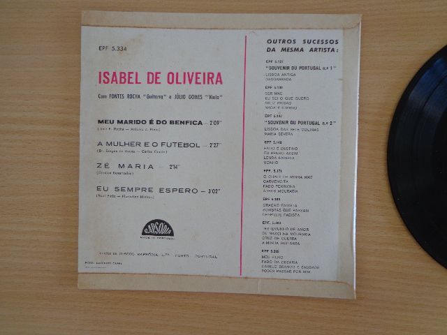 Disco vinil single - Isabel de Oliveira - Meu Marido é do Benfica