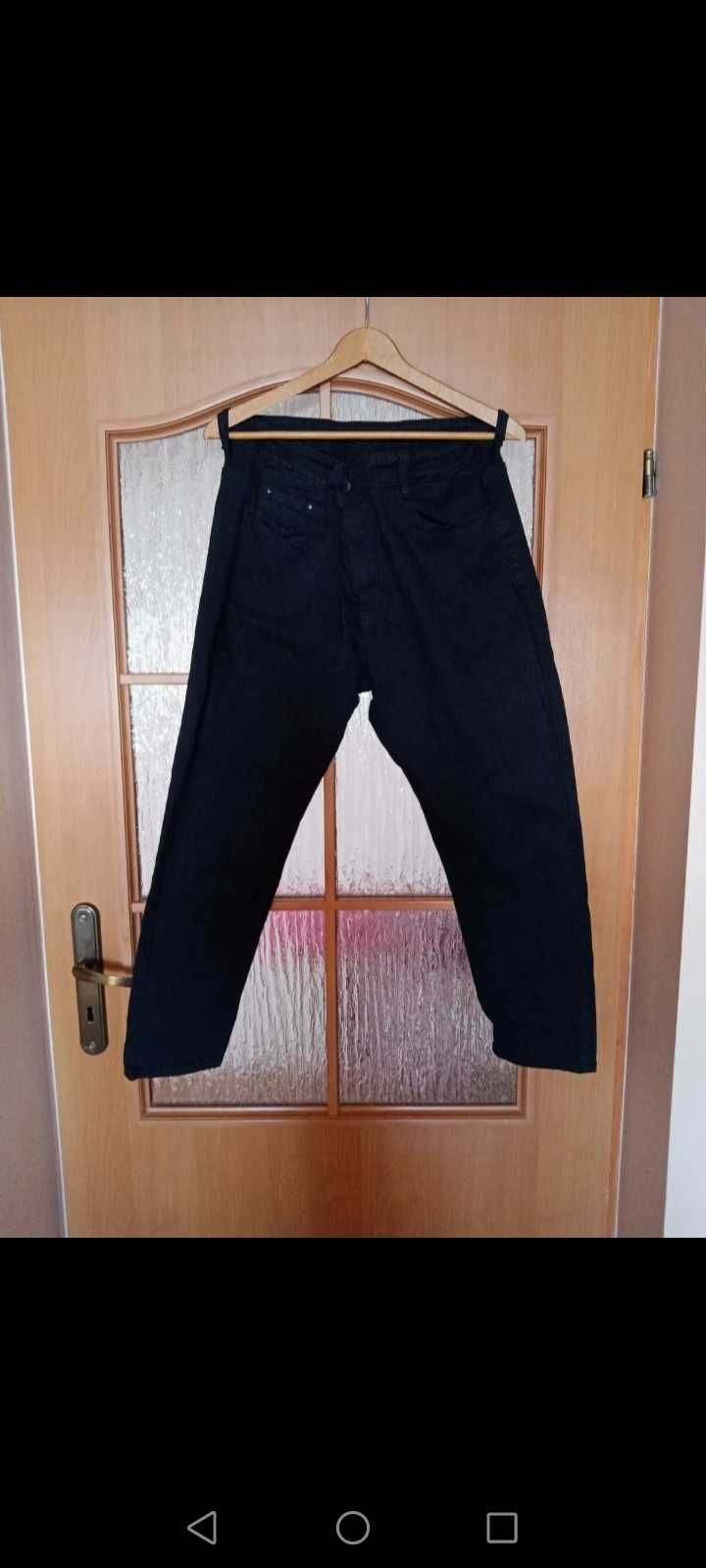 Spodnie jeansy czarne rozm 46 do kostki