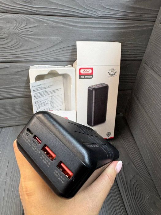 XO Power Bank 2USB+Type-C QC&PD3.0 22.5W 30000mAl +Фонарик Гарантія 6м