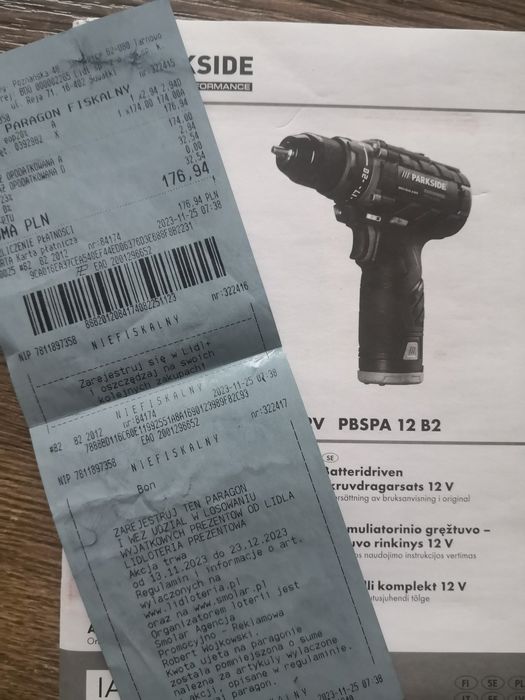 Wkrętarka parkside performance 12v pbspa 12 b2