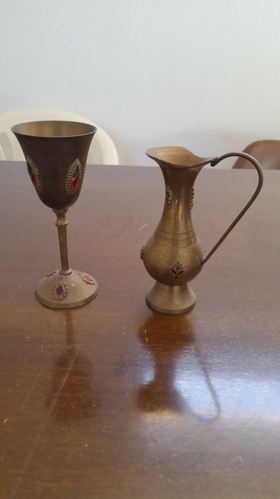 Conjunto decorativo em estanho