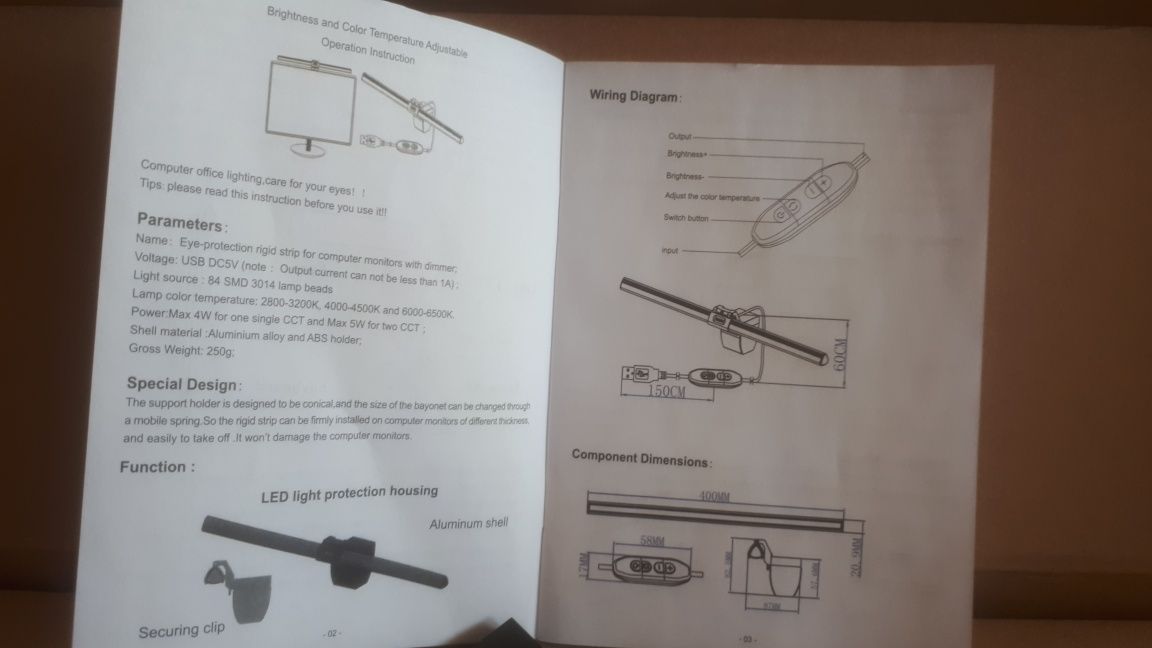 Lampa na ekran monitor komputera Anpro USB Led