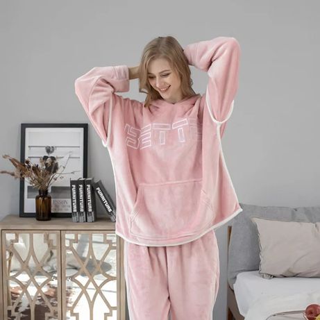 Плюшевый домашний (пижамный) костюм (велюр) размеры S, M, L