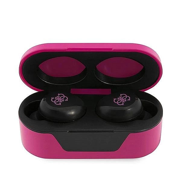 Słuchawki Bluetooth Guess TWS + stacja dokująca - różowe